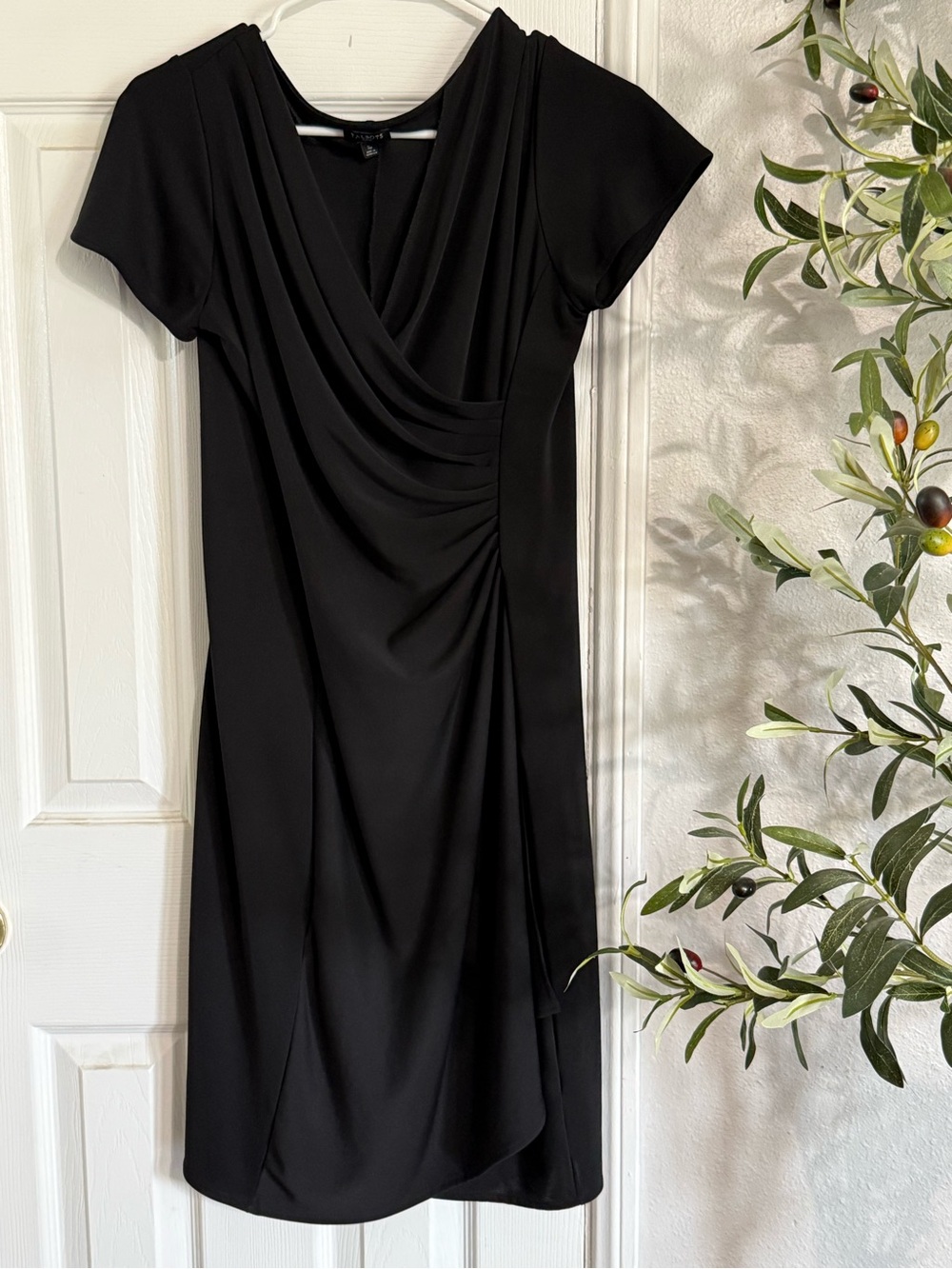 Talbots Women’s Black Cowl Neck Dress – Short Sleeve 🖤